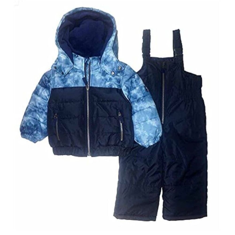 OshKosh B'Gosh Boys' 2-Piece Ski Jacket & Snow Bib Snowsuit 12M ( 21-25 Lb) Blue